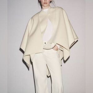 Zara ZW Collection Wool Cape Coat 8491/257 NWT Medium